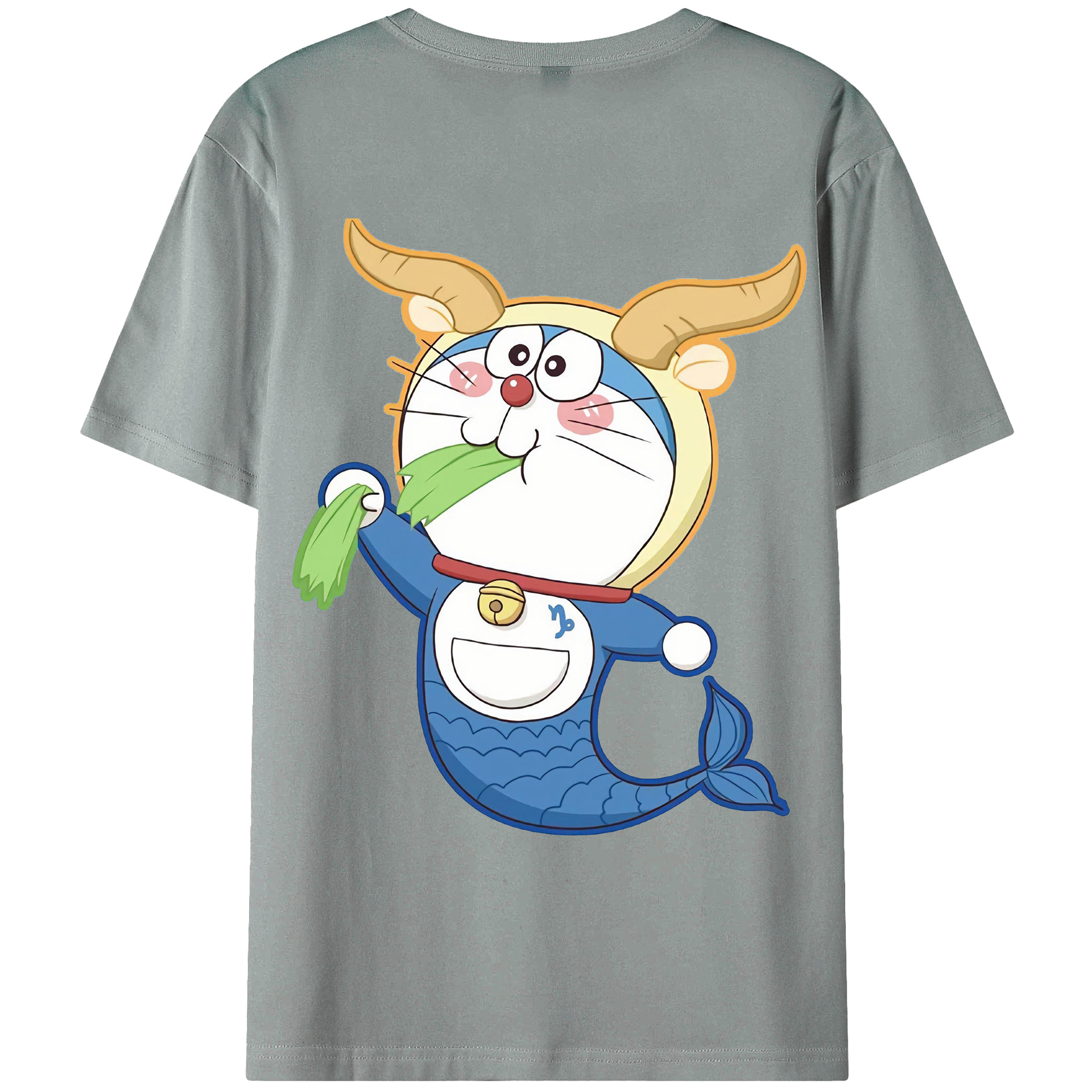 （画像用） ドラえもん Doraemon 綿100％ メンズ半袖Tシャツ（バックプリント） 通気性